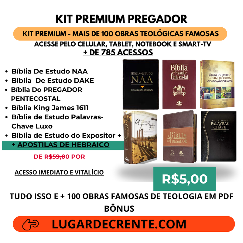 KIT PREMIUM PREGADOR - MAIS DE 100 OBRAS TEOLÓGICAS FAMOSAS